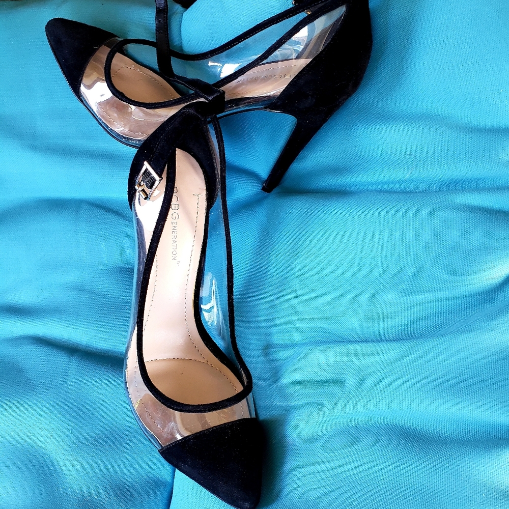 Black high heel shoes